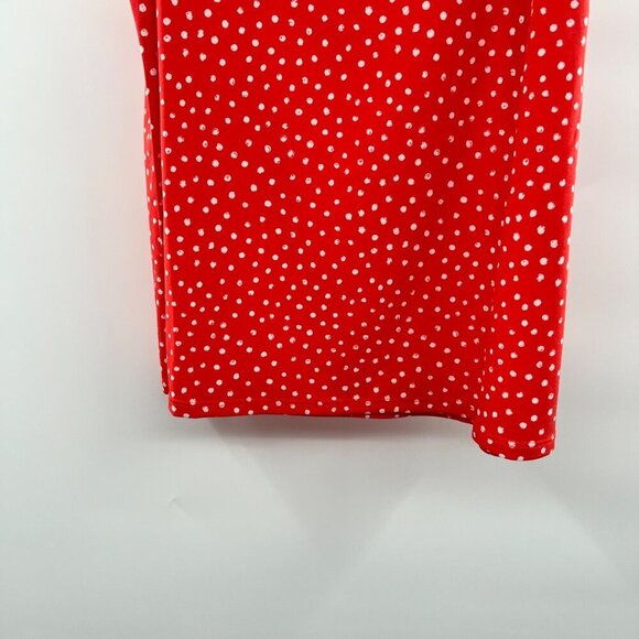 41 Hawthorne Women's Square Neck Polka Dot Tank Top Orange/White Size Small - Picture 5 of 9